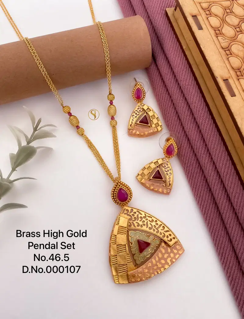 Accessories Brass High Gold Chain Pendant Set 4 Catalog
